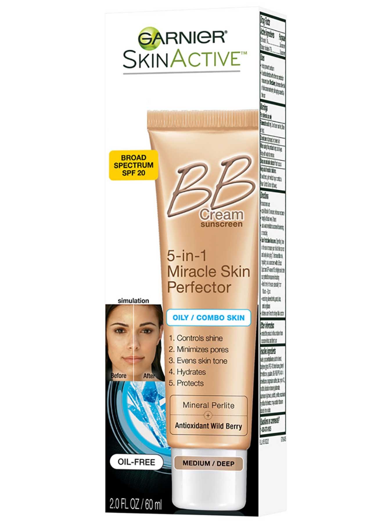 Left Side view of BB Cream 5-in-1 Miracle Skin Perfector, Oily and Combination Skin, Medium.